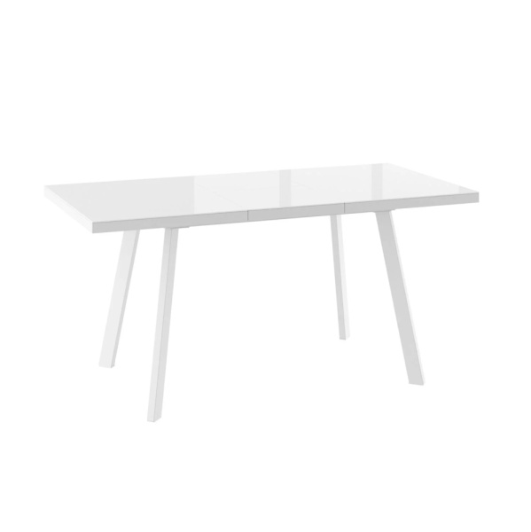 Стол BORG-120, раздвижной со стеклом 120(160)х80, БЕЛЫЙ ОПТИВАЙТ/БЕЛЫЙ) BORG 120